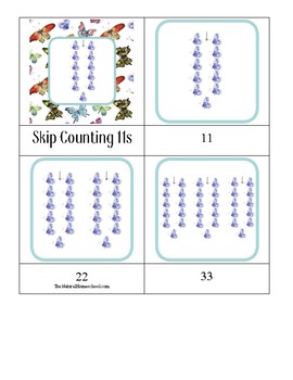 Preview of Butterfly Skip Counting 11s 3-part cards