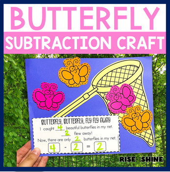 Preview of Butterfly Subtraction Spring Math Craft
