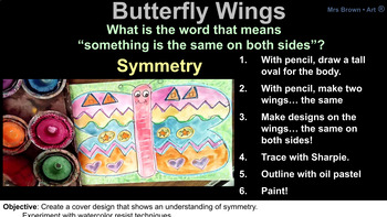 Preview of Butterfly Symmetry - Google Slides Art Lesson {MrsBrown.Art}