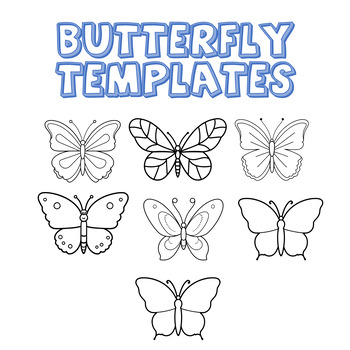 Preview of Butterfly Template - Butterfly Outline-Coloring For Art Project  -4K