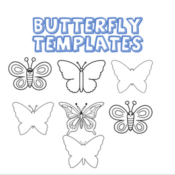 Preview of Butterfly Template - Butterfly Outline - Coloring Pages For Art - Style 1 - 4K