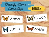 Butterfly Theme Name Tags - Editable