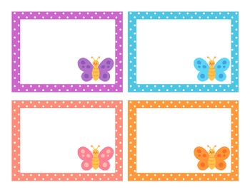 Butterfly Theme Polka Dot Cubby Labels by Rachel Bassett | TPT