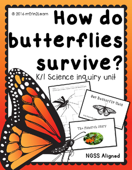 Preview of NGSS Butterfly Unit Kindergarten First grade Butterflies