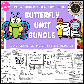Preview of Butterfly Unit Life Cycle Butterfly Writing Reading PreK Kindergarten First TK
