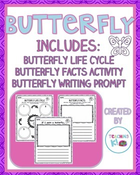 Preview of Butterfly Writing Activities:  Life Cycle, Butterfly Facts, Writing Prompt