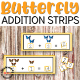 Butterfly Addition Strips for Math Centers or Hands-on Activities