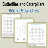 Butterfly and Caterpillar Word Searches