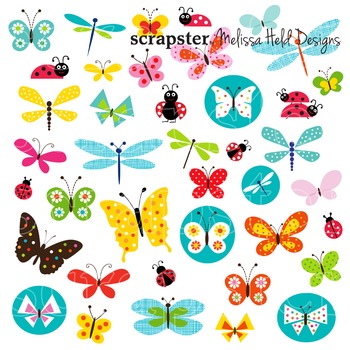 Butterfly and Ladybug Clipart by Scrapster by Melissa Held Designs