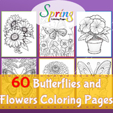 Butterfly and flower coloring sheets - Spring break colori