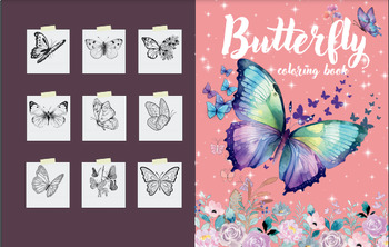 Preview of Butterfly coloring book: coloring book for children size 8.5 * 11 40 pages