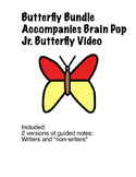 Butterfly guided notes bundle for BrainPop Jr. Video
