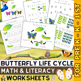 Butterfly Life Cycle Math and Literacy Worksheets | Spring