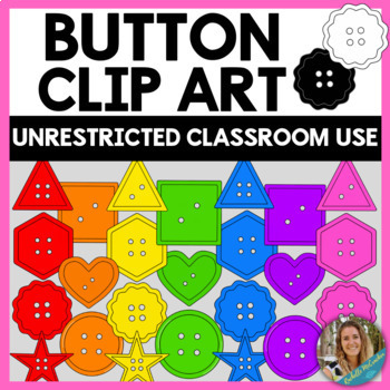 Preview of Button Clip Art, Practice Sorting & Counting (Digital or Printable)