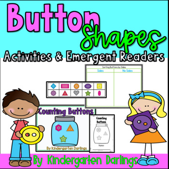 Preview of Button Shapes Printable Activities and Emergent Readers 