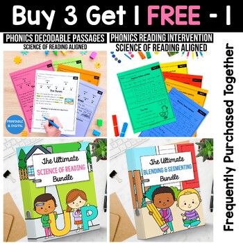Buy 3 Get 1 FREE Bundle 1 - Decodable Readers Intervention Science of ...