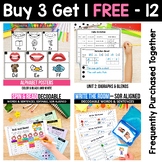 Buy3Get1 FREE B12 Roll and Read Digraphs and Blends Phonic