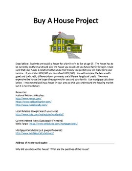 Preview of Buying A House:  Mortgage and Interest Rates Assignment