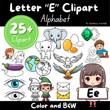 Preview of Buy Alphabet "E" Clipart Bundle: TPT Seller Kit (Personal & Commercial Use)