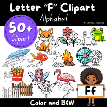 Preview of Buy Alphabet "F" Clipart Bundle: TPT Seller Kit (Personal & Commercial Use)