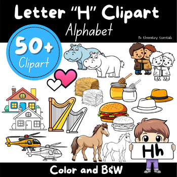 Preview of Buy Alphabet "H" Clipart Bundle: TPT Seller Kit (Personal & Commercial Use)