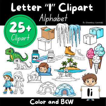 Preview of Buy Alphabet "I" Clipart Bundle: TPT Seller Kit (Personal & Commercial Use)