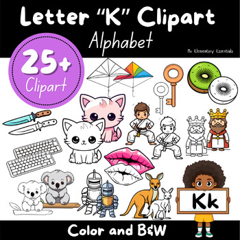 Preview of Buy Alphabet "K" Clipart Bundle: TPT Seller Kit (Personal & Commercial Use)