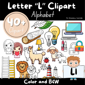Preview of Buy Alphabet "L" Clipart Bundle: TPT Seller Kit (Personal & Commercial Use)