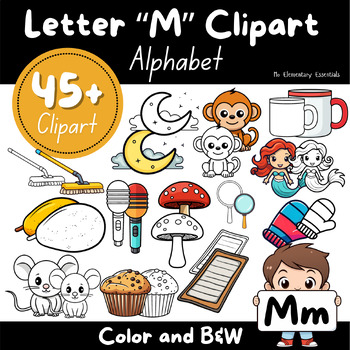 Preview of Buy Alphabet "M" Clipart Bundle: TPT Seller Kit (Personal & Commercial Use)