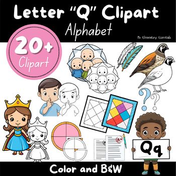 Preview of Buy Alphabet "Q" Clipart Bundle: TPT Seller Kit (Personal & Commercial Use)
