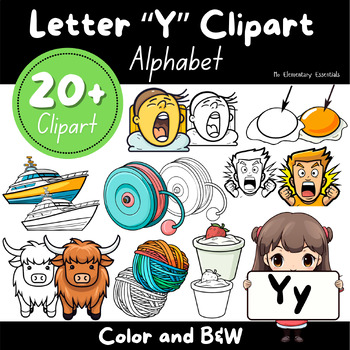 Preview of Buy Alphabet "Y" Clipart Bundle: TPT Seller Kit (Personal & Commercial Use)