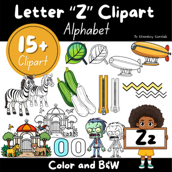 Preview of Buy Alphabet "Z" Clipart Bundle: TPT Seller Kit (Personal & Commercial Use)