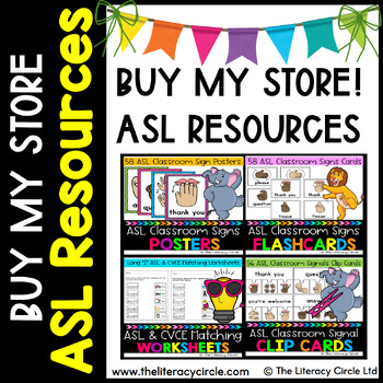Preview of Buy My Store ASL Resources Growing Bundle (American Sign Language)