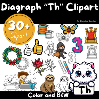 Preview of Buy 'TH' Digraph Clipart Bundle: TPT Seller Kit (Personal & Commercial Use)