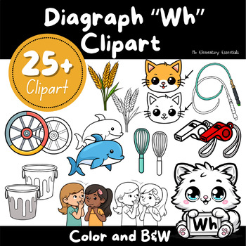 Preview of Buy 'WH' Digraph Clipart Bundle: TPT Seller Kit (Personal & Commercial Use)