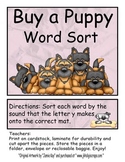 "Buy a Puppy" Sounds of Y Word Sort Center