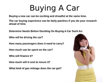 Preview of Buying A Car PowerPoint