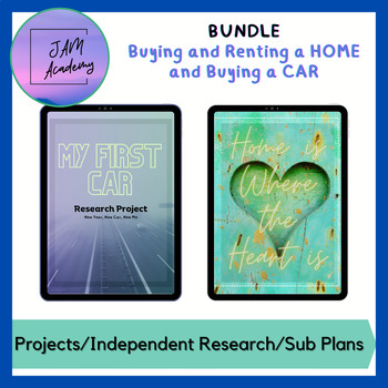 Preview of Bundle Buying a Car and Renting/Buying a House - Independent Research/SUB PLANS