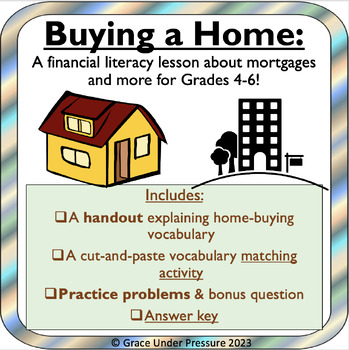 Preview of Buying a Home: Financial Literacy, Budgeting, & Mortgages Math Worksheets Gr 4-6