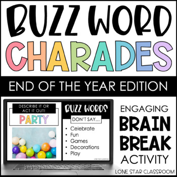 Preview of Buzz Word Charades - End of the Year Edition - Brain Break