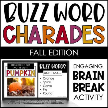 Preview of Buzz Word Charades - Fall Edition - Brain Break