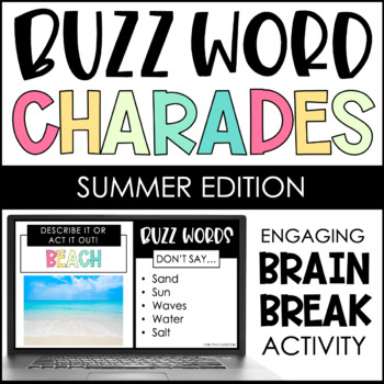 Preview of Buzz Word Charades - Summer Edition - Brain Break