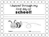 Bee Themed First Day Certificate