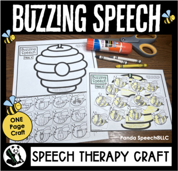 Buzzing Speech One Page Bee themed Speech Therapy Craft | TpT