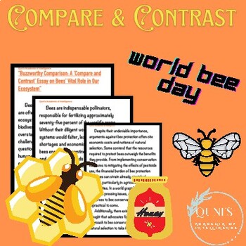 Preview of Buzzworthy Comparison Compare & Contrast Essay on Bees' Vital Role in Ecosystem!