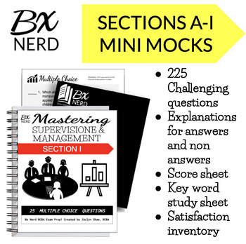 Preview of Bx Nerd _ BCBA Exam Mini Mocks BUNDLE _ Sections A thru I (6th Edition)