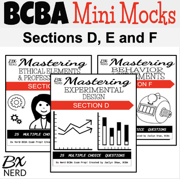 Preview of Bx Nerd _ BCBA Exam Mini Mocks BUNDLE _ Sections D, E, & F (6th Edition)