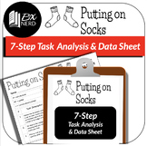BxNerd _ Task Analysis & Data Sheet "Putting on Socks" 7-Steps