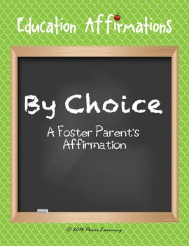 Preview of A Foster Parent's Affirmation (Professional Development)