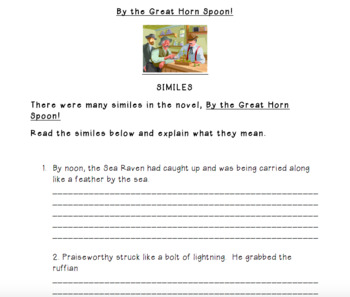 By The Great Horn Spoon Similes By Keegan For Kids Tpt